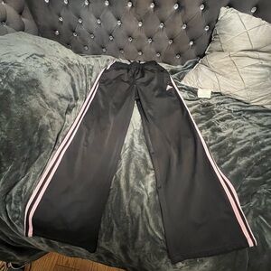 Adidas Black Pants with Pink Accents
